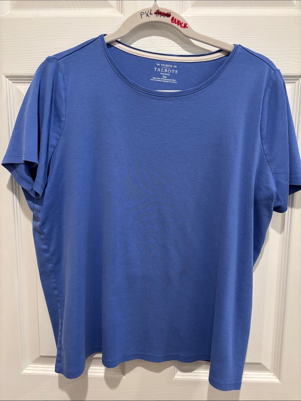 Talbots Short-Sleeve Crewneck Shirt in Cornflower Blue